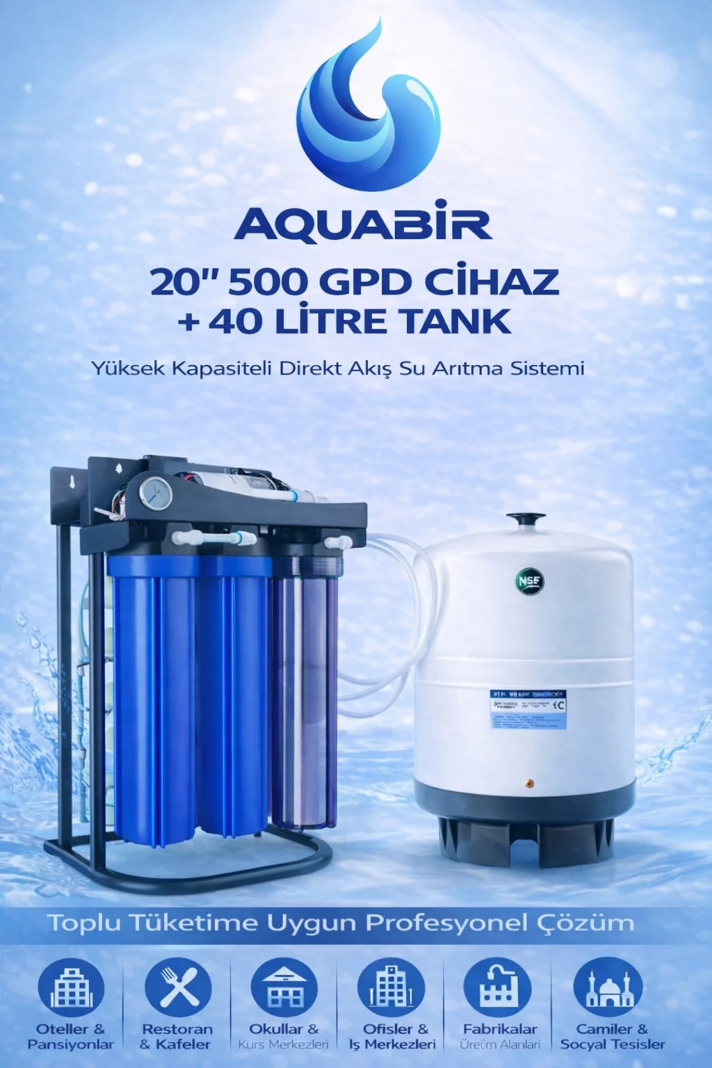 20 İnç – 500 GPD Su Arıtma Sistemleri