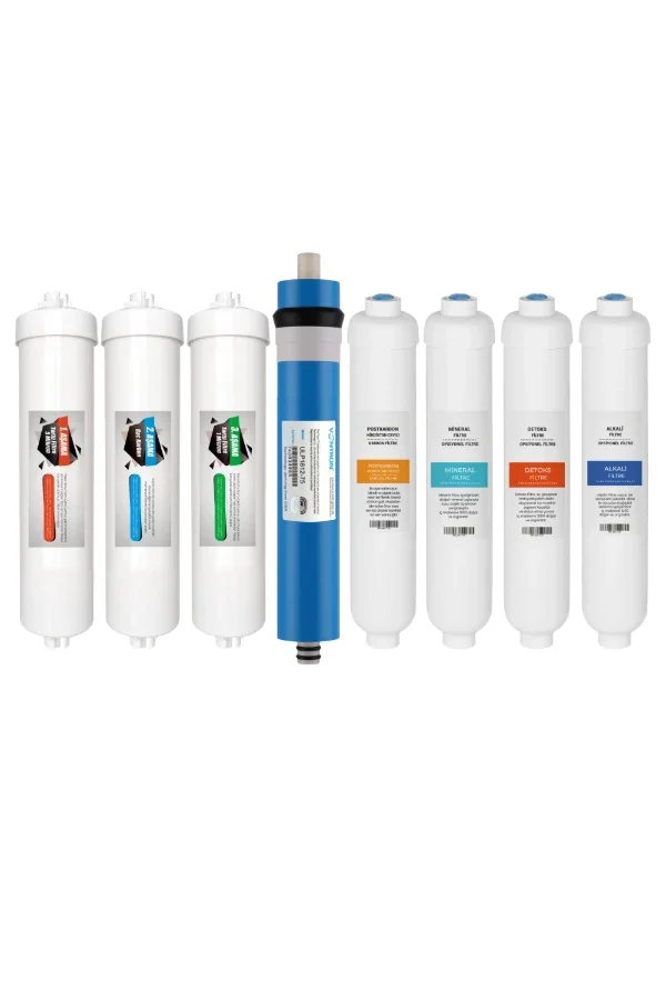 Inline Sekizli Filtre Seti (Mineral,Alkali ve Detox Filtre İçerir)