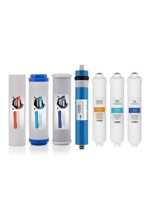 Açık Kasa Yedili Filtre Seti (Mineral ve Alkali Filtre İçerir)
