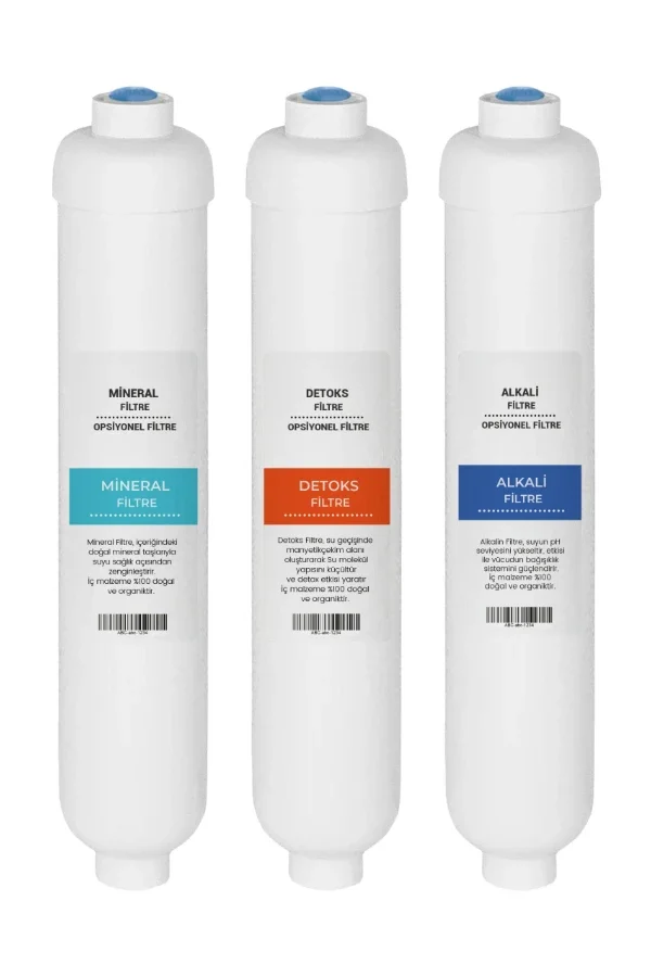 Üçlü Filtre Seti (Mineral, Alkali, Detox)