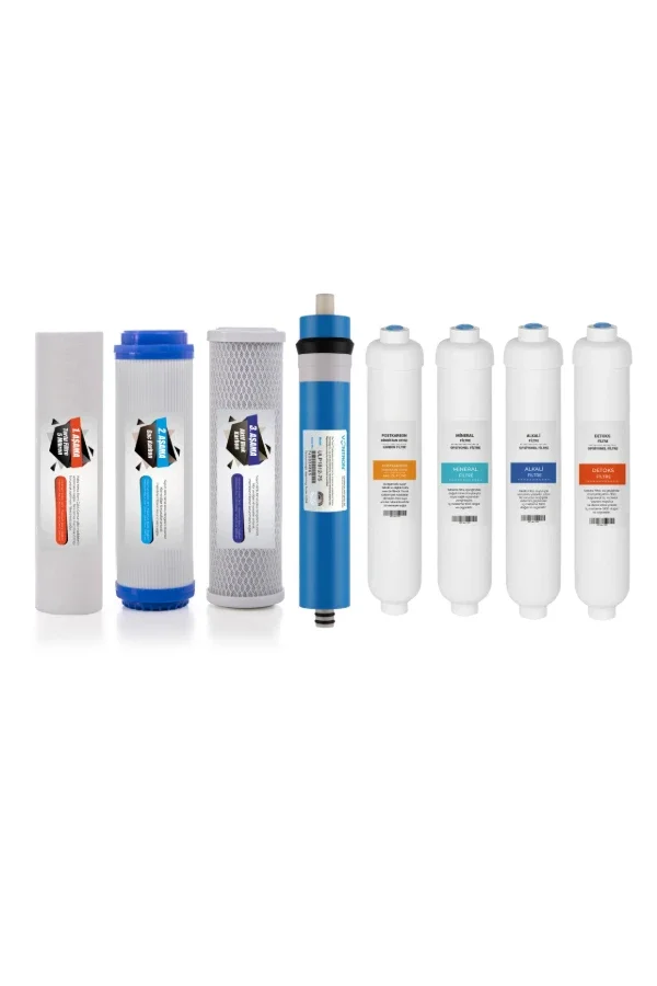 Açık Kasa Sekizli Filtre Seti (Mineral,Alkali ve Detox Filtre İçerir)